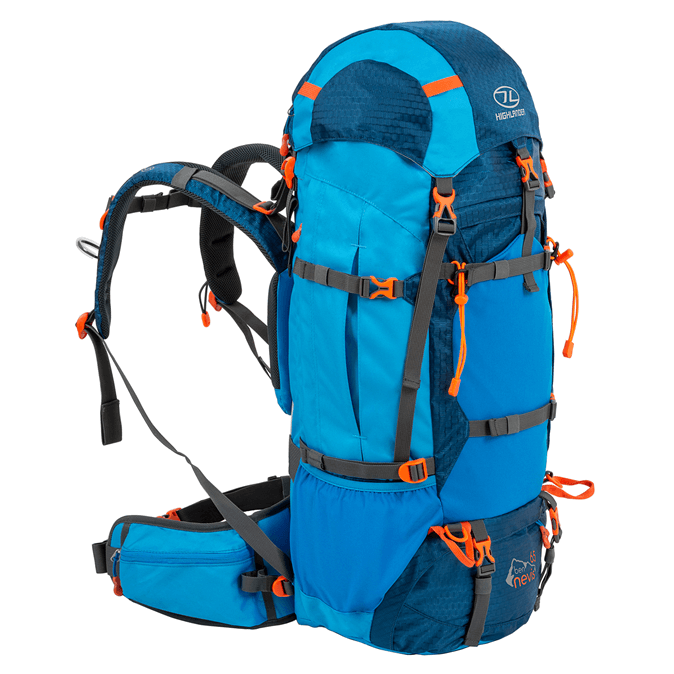 Køb Ben Nevis rygsæk - 65 liter - Blå Backpackerlife.dk