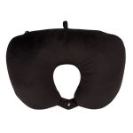 Nakkepude 2-i-1 Fleece & Polyamide til rejser - Sort