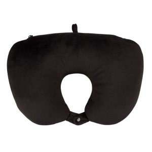 Nakkepude 2-i-1 Fleece & Polyamide til rejser - Sort