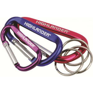Highlander Karabin 3-pak med Nøglering - Lilla, Blå & Rød