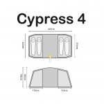 Highlander Cypress 4-personers tunneltelt - Blå
