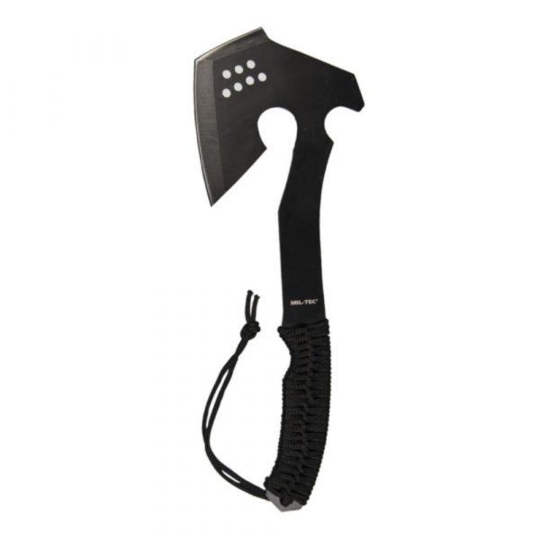 Mil-Tec Black Paracord Axe Stål med hylster – Sort