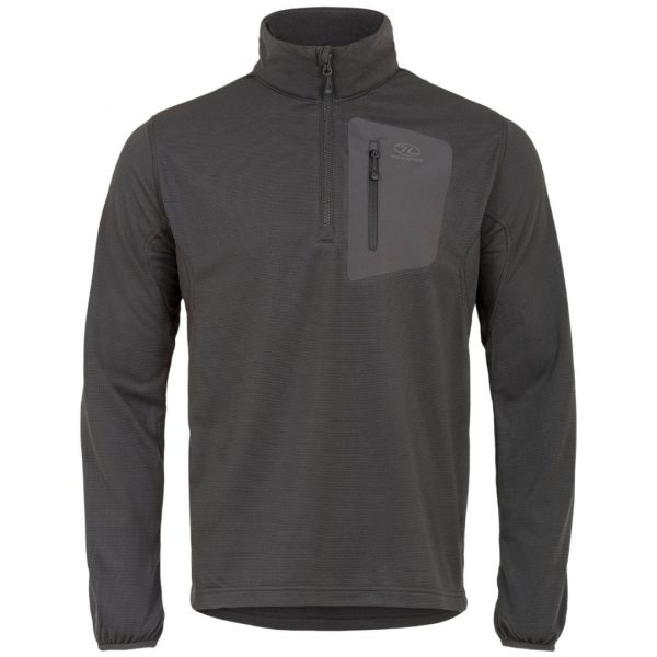 Highlander Hirta Grid Fleece Mid-Layer Trøje – Sort – Fleecetrøjer