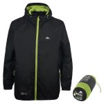 Trespass Qikpac Sammenfoldelig Regnjakke Unisex - Sort
