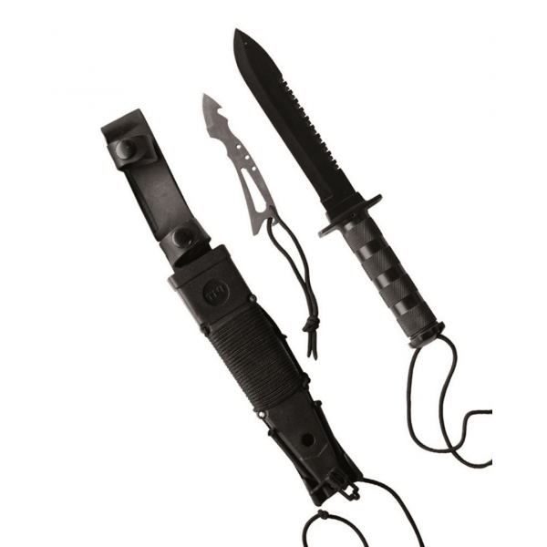 Mil-Tec Survival Kniv Komplet Overlevelsessæt – Sort – Knive