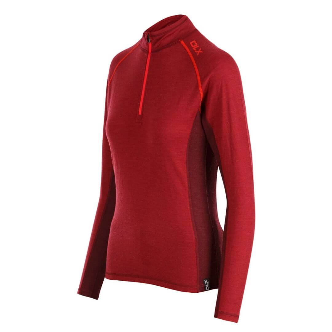 Base layer trøje dame  - Trespass DLX Gretal - Merino uld - Rød thumbnail