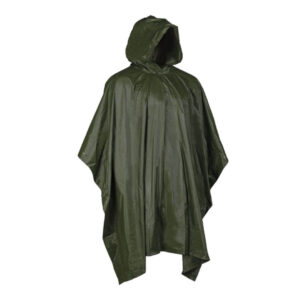 Mil-Tec Regnponcho med Hætte - Grøn/Sort