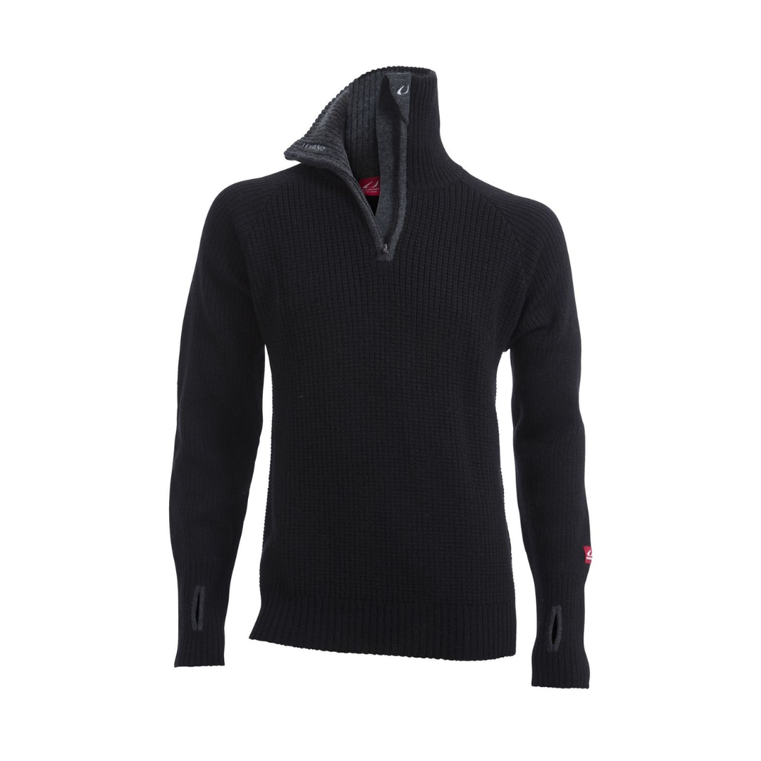 Uld sweater - Ulvang Rav Zip - 100% uld - Sort thumbnail