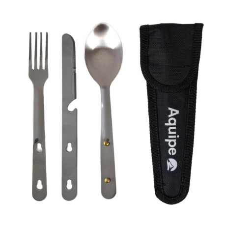 Spisesæt - Kniv, gaffel ske - Rustfrit stål - Inklusiv etui