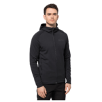 Jack Wolfskin Baiselberg Hooded FZ Fleecejakke - Sort