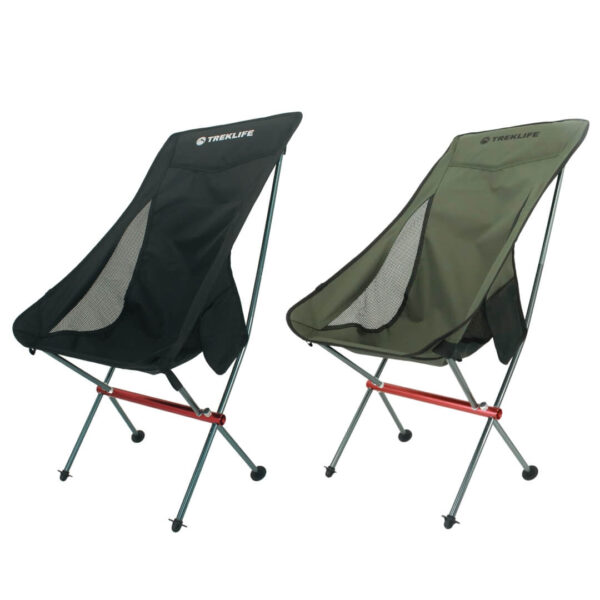 Treklife High-Back UL Chair Letvægts Foldestol – Grøn/Sort – Campingstole