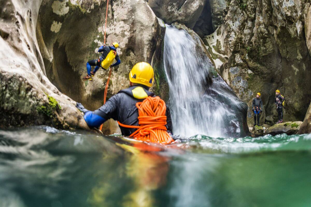 Canyoning in action