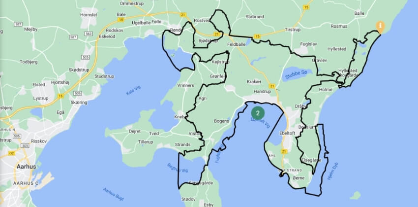 Kort over Mols Bjerge