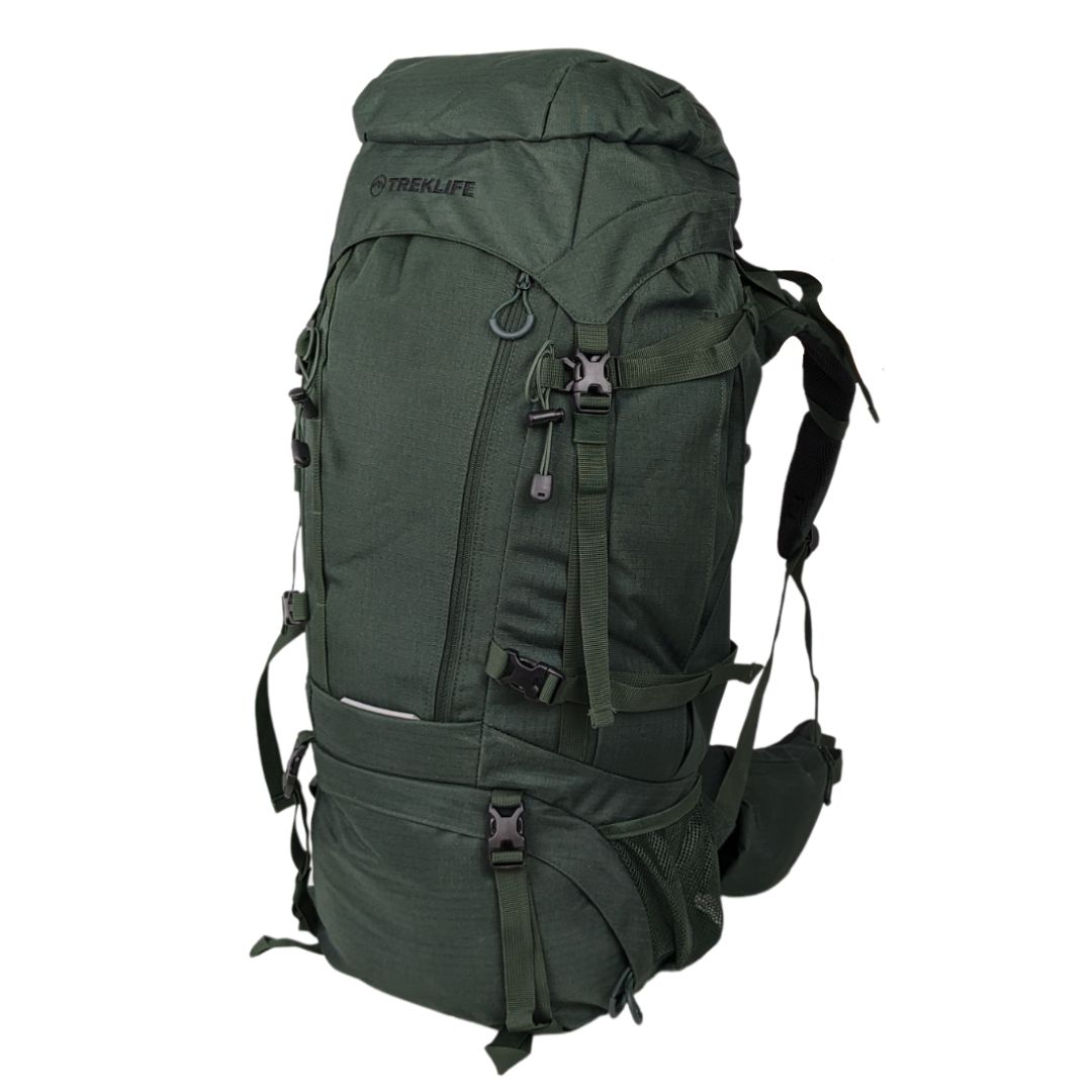 Vandrerygsæk – Treklife Backpacker 65L – Grøn