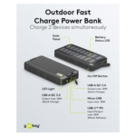 Goobay Solar Powerbank 20.000 mAh med solcellepanel