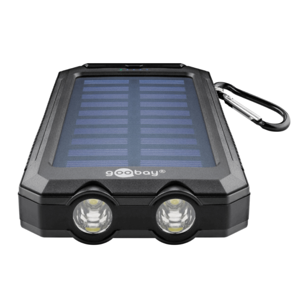 Goobay Solcelle Powerbank 8000 mAh – Sort – Powerbanks