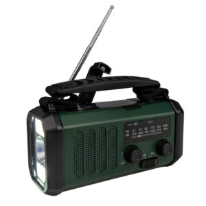 Nødradio FMAM - 10.000 mAh powerbank - Håndsving - Solcelle