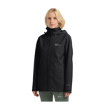 Jack Wolfskin Trail Time 2-lags Regnjakke Dame - Sort