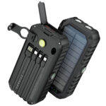 Aquipe Powerbank 20000 mAh Solcelle & Håndsving - Sort
