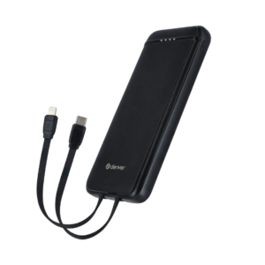 Denver Powerbank 10000 mAh med Quickcharge og Indbyggede Kabler