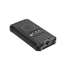 Powerbank - 20.000 mah - Solceller og trådløst opladning - Inkl. USB-kabler