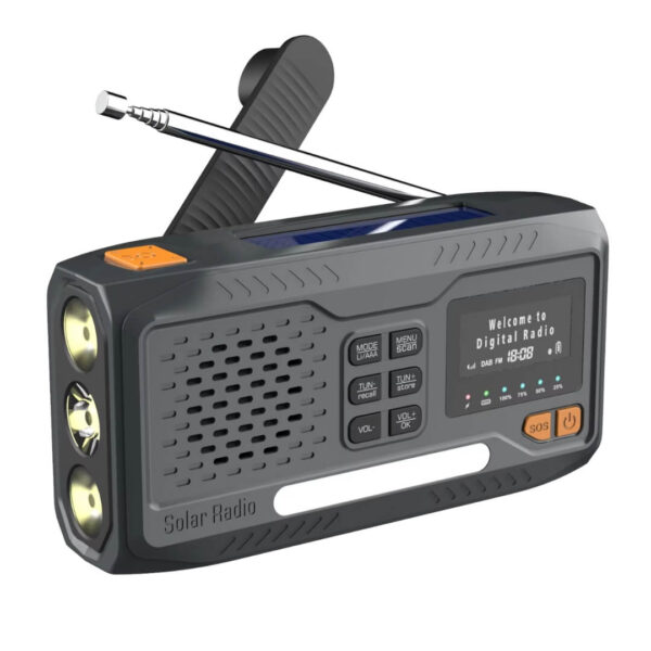 Aquipe Nødradio DAB+/FM 4800 mAh – Håndsving & Solcelle – Sikkerhedsudstyr
