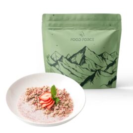 Frysetørret mad – Granola muesli med jordbær