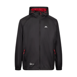 Regnjakke unisex - Trespass Qikpac - Sort/Rød