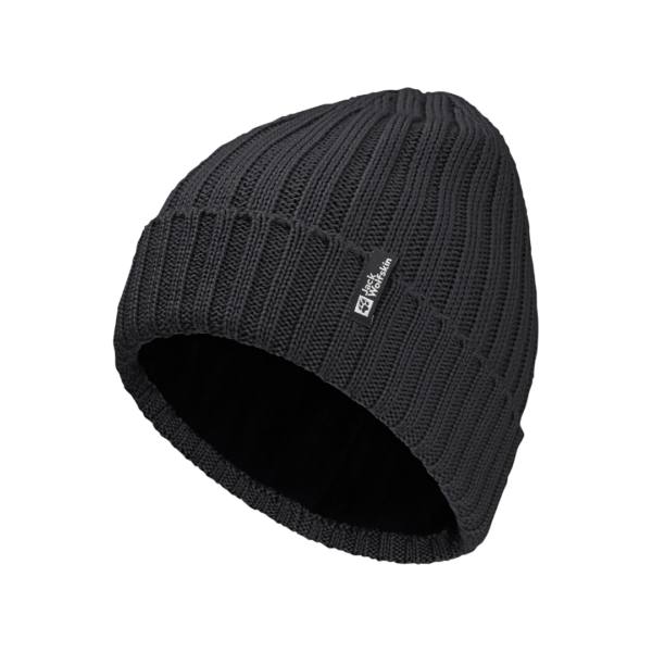 Jack Wolfskin Rib Knit Beanie Fleeceforet Hue - Sort