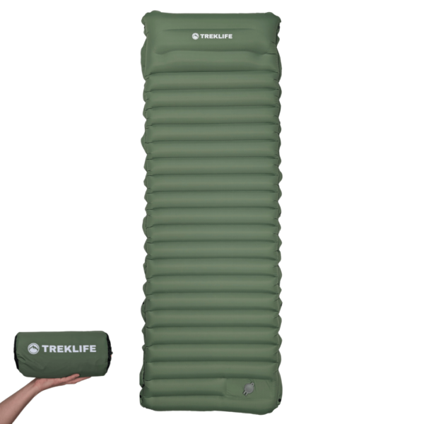 Treklife Insulated CloudPad Liggeunderlag med Fodpumpe – Grøn