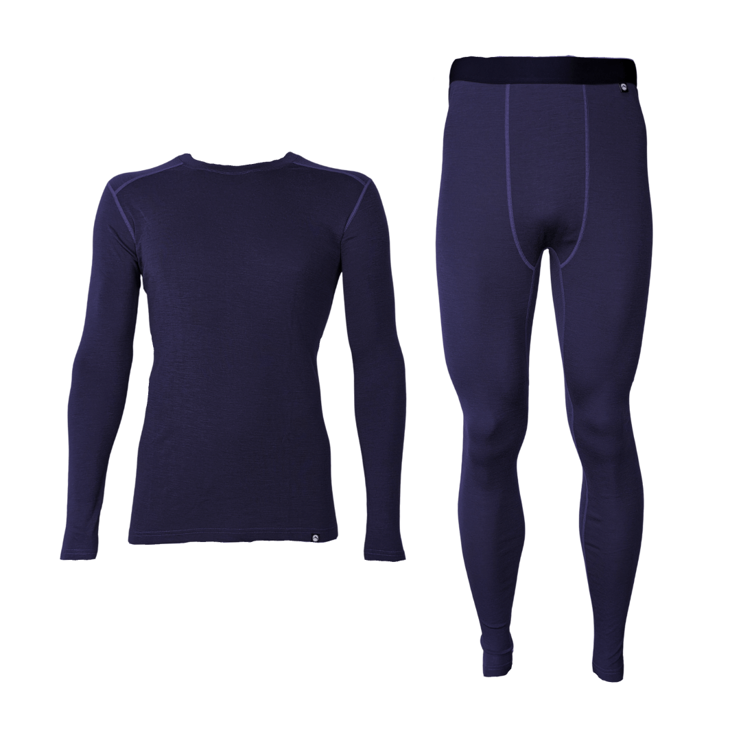 Uldundertøj sæt - Herre - 100% merino uld - Blå