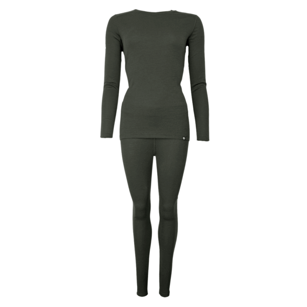 Treklife Merino Uldundertøj Sæt Dame - 100% Mulesing-fri - Grøn