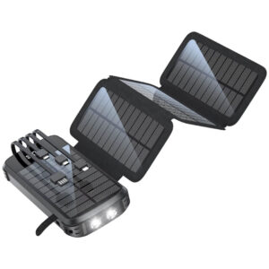 Aquipe Powerbank 20.000 mAh med Solceller - Sort