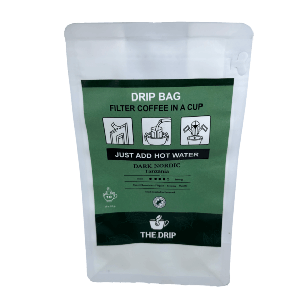 The Drip Dark Nordic Kaffe 10-pak – Mellemristet Tanzania – Mad