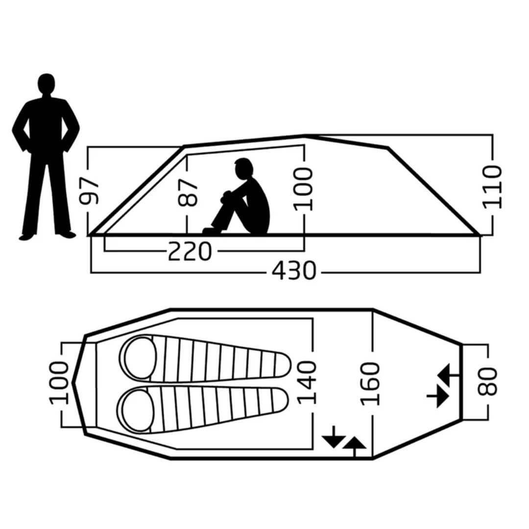 Telt - Nordisk Oppland 2 (2.0) PU - Grøn
