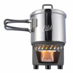 Esbit Camping Solid Fuel Cookset 585 ml i rustfrit stål