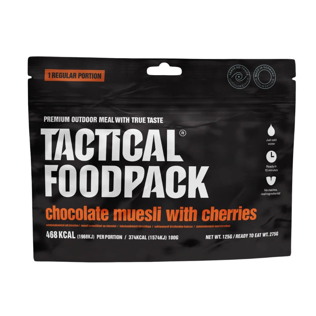 Frysetørret mad - Tactical Foodpack - Chokolademüsli med kirsebær