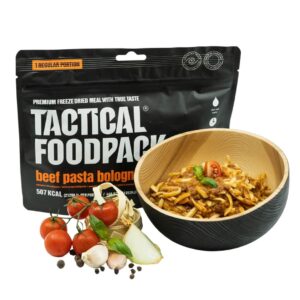 Tactical Foodpack pasta bolognese, frysetørret måltid på 115 g