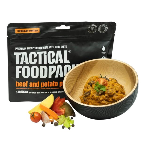 Køb Frysetørret mad - Tactical Foodpack - Oksekød og kartoffelgryde hos Backpackerlife.dk