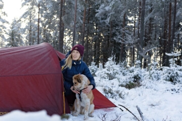 1 personstelt i snevejr