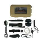 Highlander 10 in 1 Survival Kit med 10 dele i vandtæt etui