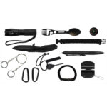 Highlander 10 in 1 Survival Kit med 10 dele i vandtæt etui